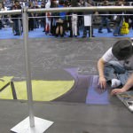 NYCC 09: Scenes from the Convention Floor: Chalk Watchmen Mural in Progress