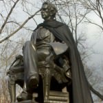 Gov. William H. Seward Statue dons The Cape. Madison Square Park, New York