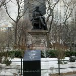 Gov. William H. Seward Statue dons The Cape. Madison Square Park, New York