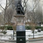 Gov. William H. Seward Statue dons The Cape. Madison Square Park, New York