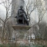 Gov. William H. Seward Statue dons The Cape. Madison Square Park, New York