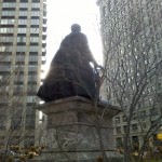 Gov. William H. Seward Statue dons The Cape. Madison Square Park, New York