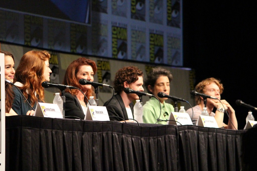 SDCC 2012: HBOs Game of Thrones panel: Rose Leslie, Michelle Fairley, Richard Madden, producer Carolyn Strauss, Alfie Allen