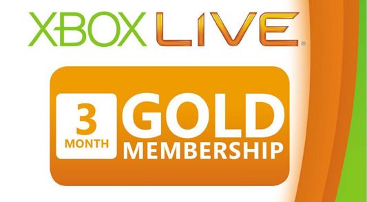 3-Month Xbox 360 Live Subscription Gold Card
