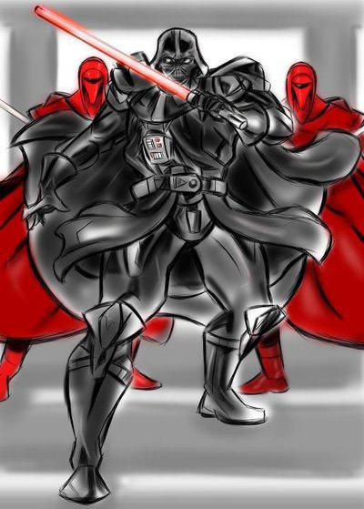 Darth Vader and the Emperor's Guards by Mike Monge 