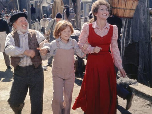 "Pete's Dragon" characters Lampie, Pete and Nora