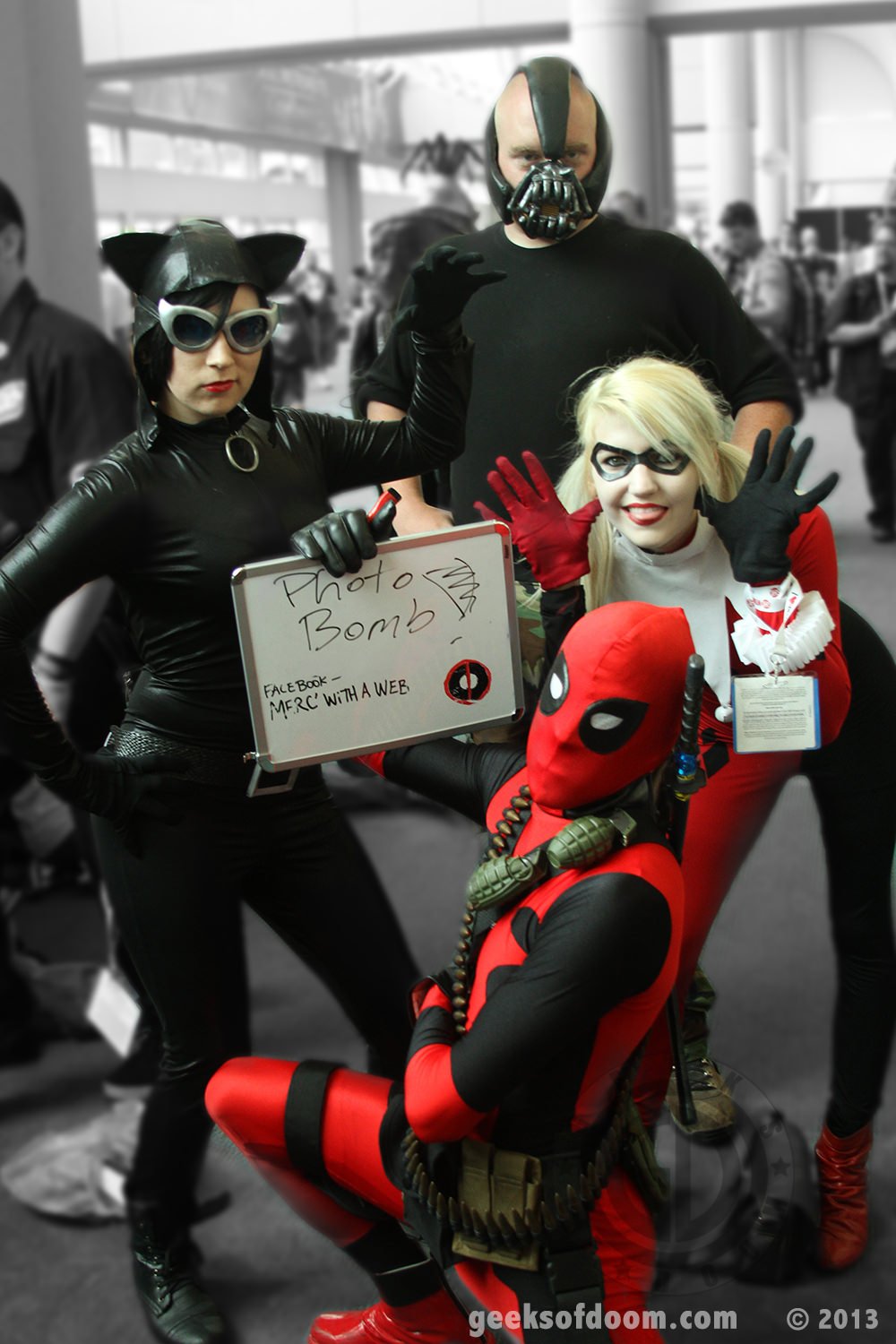 SDCC 2013: Cosplay: Catwoman, Bane, Harley Quinn, and Deadpool