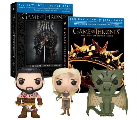 Game of Thrones Seasons 1 & 2 with 3 Amazon Exclusive Funko Pop Vinyls Blu-ray