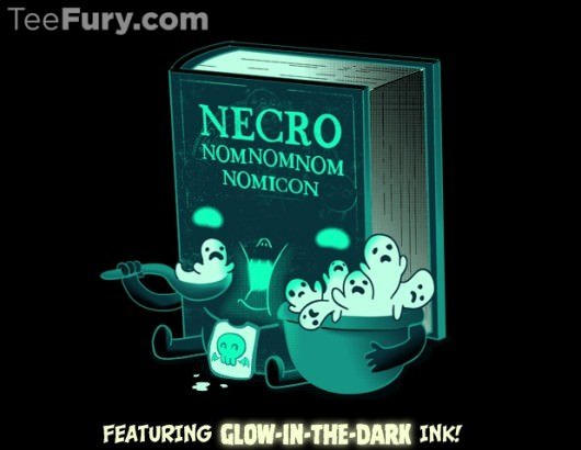 Glow in the dark Necronomnomnomicon shirt