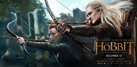 The Hobbit The Desolation Of Smaug Legolas and Tauriel banner