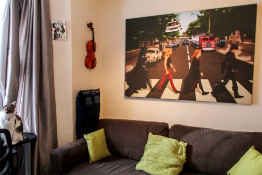 Geeky Road commissioned art by Aviv Or hanging on wall