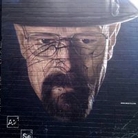 Heisenberg Breaking Bad graffiti defaced