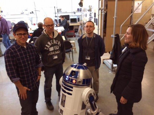 Star Wars: Episode VII Director J.J. Abrams, R2-D2, Producer Kathleen Kennedy