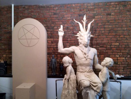 The Satanic Temple Satan Monument for Oklahoma Capitol in progress. Photo by Jonathan Smith for Vice