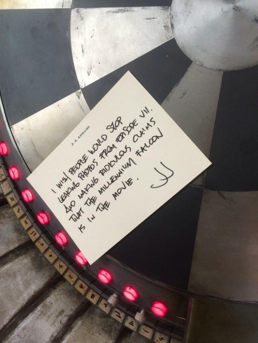 Star Wars Episode 7 JJ Abrams Millennium Falcon twitter photo