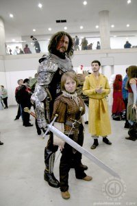 The Hound, Arya Stark, and Oberyn Martell cosplay