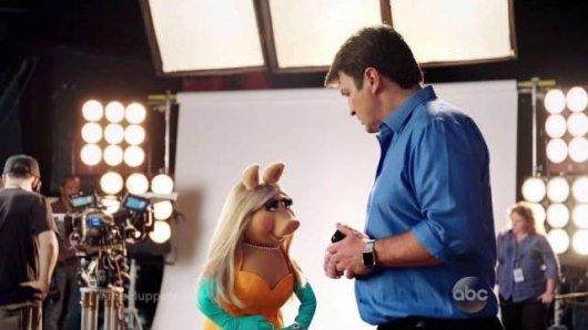 The Muppets Nathan Fillion Miss Piggy