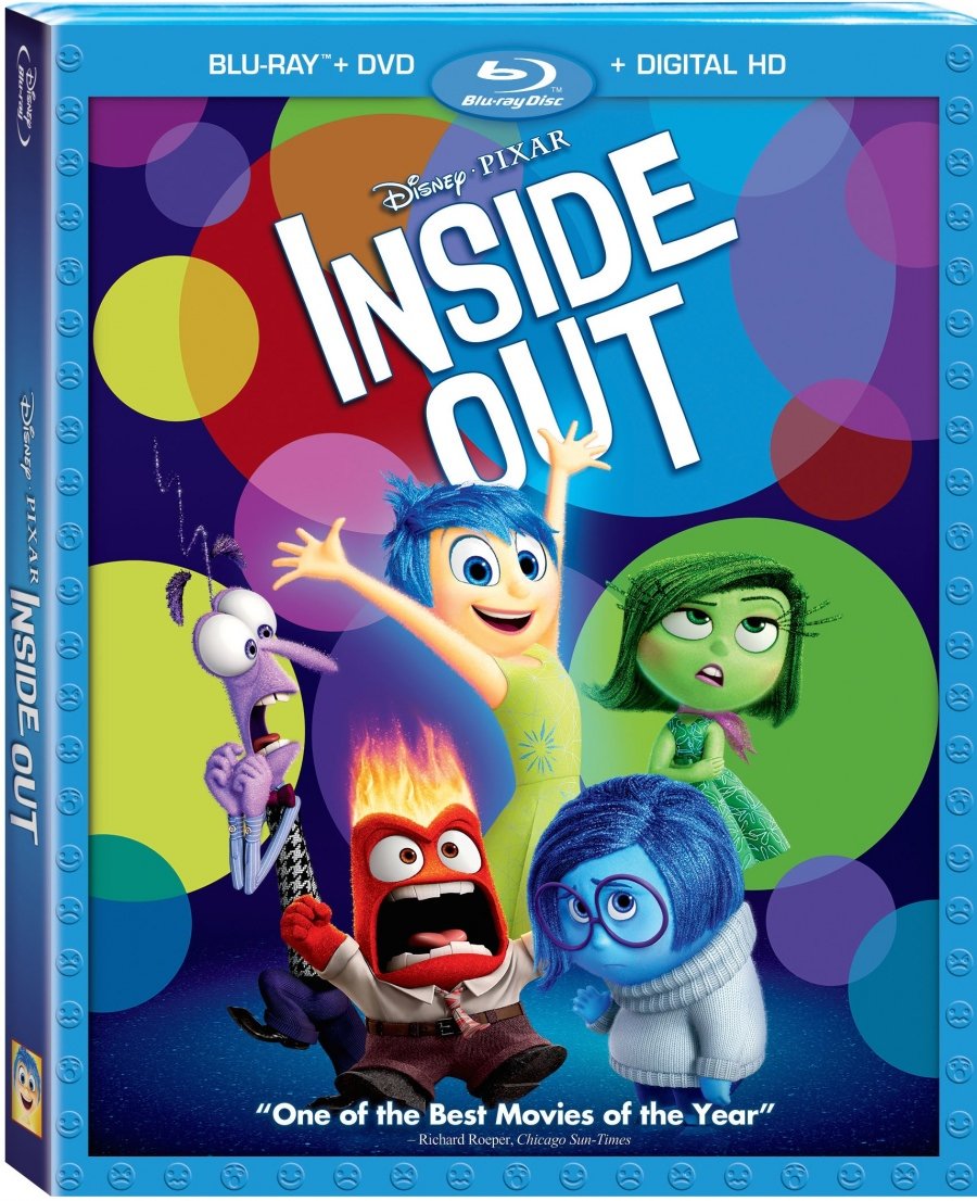 Disney Inside Out Bluray DVD combo pack cover art