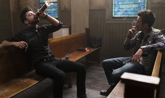 Dominic Cooper as Jesse Custer, Joseph Gilgun as Cassidy - Preacher