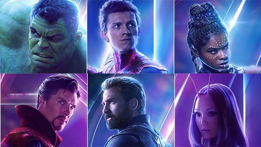 Avengers Infinity War character poster header