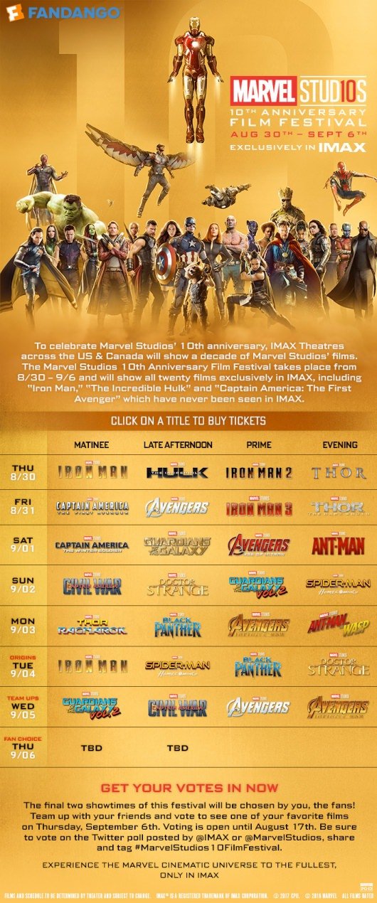 Marvel Studios Film Festival Schedule