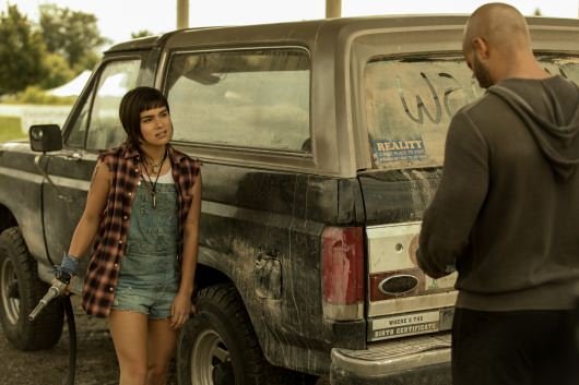 American Gods - Sam Black Crow gives Shadow a ride.